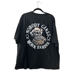 Chicyea Skeleton Graphic T-Shirt XL Black Work Harder Streetwear Biker Goth Edgy
